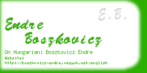 endre boszkovicz business card